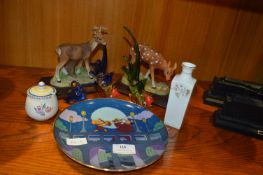 Simpsons Plate, Glass Ornaments, etc.