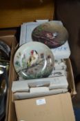 Box of Assorted Wall Plates Including British Bird