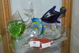 Four Murano Glass Fish