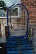 Blue Painted Parrot Cage on Stand