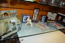 Collection of Elvis Memorabilia, Mugs, Figures, et