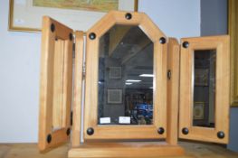 Pine Framed Triple Dressing Table Mirror