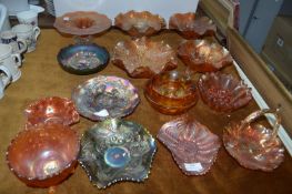 Seventeen Pieces of Carnival Glass