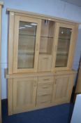 Wall Unit in Light Oak Finish