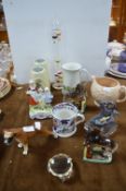 Pottery Figures, Glassware, Jugs, etc.