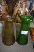Two Old Glass Hyacinth Vases (One AF)