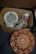 Assorted Household Goods; Heater, Lamps, Mugs, etc