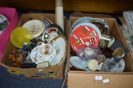 Two Boxes of Assorted Household Pottery, Glassware