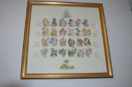 Gilt Framed Embroidered Alphabet
