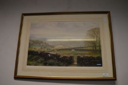 Signed Print, Grazing Horses