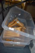 *Two Boxes of Child Size Wooden Coat Hangers