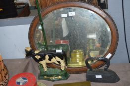 Oak Framed Bevelled Edge Wall Mirror, Cow Door Sto