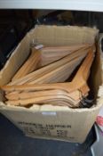 *Box of Wooden Adult Coat Hangers