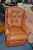Brown Leatherette Armchair