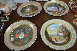 Four Pottery Chargers - Astral Scenes by Kaiser of