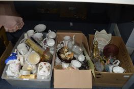 Three Boxes of Pottery Items, Figurines, Mugs, etc