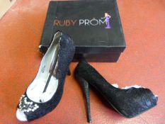 *Five Pairs of Ruby Prom Sandra Black Prom Shoes (