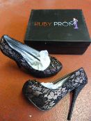 *Six Pairs of Ruby Prom Paula Black Prom Shoes (Mi