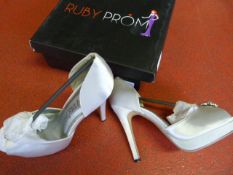 *Six Pairs of Ruby Prom RU02 Silver Prom Shoes (Mi