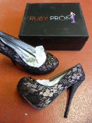 *Six Pairs of Ruby Prom Paula Black Prom Shoes (Mi