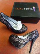 *Six Pairs of Ruby Prom Paula Black Prom Shoes (Mi