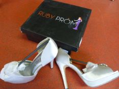 *Six Pairs of Ruby Prom RU02 Silver Prom Shoes (Mi