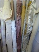 Ten Rolls of Assorted Fabrics (Widths ~4ft, Variou