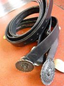 *Box of Five Pepe Black Leather Belts
