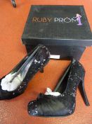 *Six Pairs of Ruby Prom RU03 Black Prom Shoes (Mix