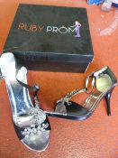 *Six Pairs of Ruby Prom Heidi Black Prom Shoes (M