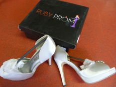 *Six Pairs of Ruby Prom RU02 Silver Prom Shoes (Mi