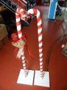 Two 100cm Striped Walking Sticks