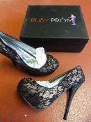 *Six Pairs of Ruby Prom Paula Black Prom Shoes (Mi