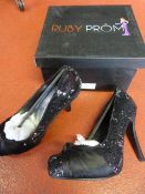 *Six Pairs of Ruby Prom RU03 Black Prom Shoes (Mix