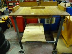 Metal Framed Workbench on Wheels 91x63x96