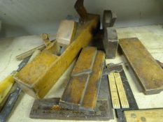 Box of Vintage Planes, Chisels, Set Squares, etc.