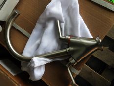 *Box of 10 Shavrin Kitchen Sink Swan Neck Taps in Brushed Nickel Finish