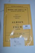 Brighton & Hove Albion vs Frem Program 1960-61