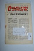 Charlton Athletic Programmes vs Portsmouth, vs Stoke & vs Birmingham