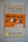 Eight Late 1950's Hull City Programs Including Challenge Cup vs Barnsley 1958