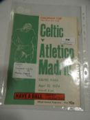 Celtic vs Sunderland 1972-73 Friendly and Celtic vs Atletico Madrid