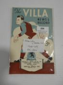 Aston Villa vs Preston North End 1948-49 Programme