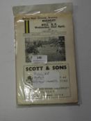 Hull Kingston Rover Away Programmes 1950's/60's