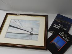Humber Bridge by a Local Artist with Two Bridging the Humber Books