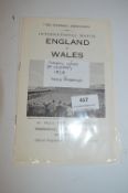 England vs Wales International at Villa Park 1958
