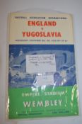 Two Copies of England vs Scotland 1957 and England vs Yugoslavia 1956