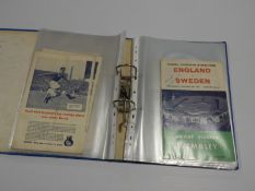 Ring Binder of England Home Game Programmes 1950's and 60's