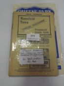 Nine Mansfield Town 1940's Programmes