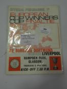 European Cup Winners Cup Final Programme Borussia Dortmund vs Liverpool 1966
