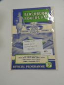 Blackburn Rovers 1957 Programme